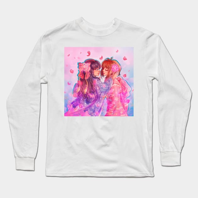 sakura and tomoyo Long Sleeve T-Shirt by ariadnadraws